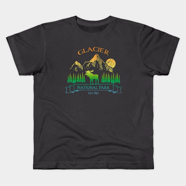 Glacier National Park Kids T-Shirt by Pine Hill Goods